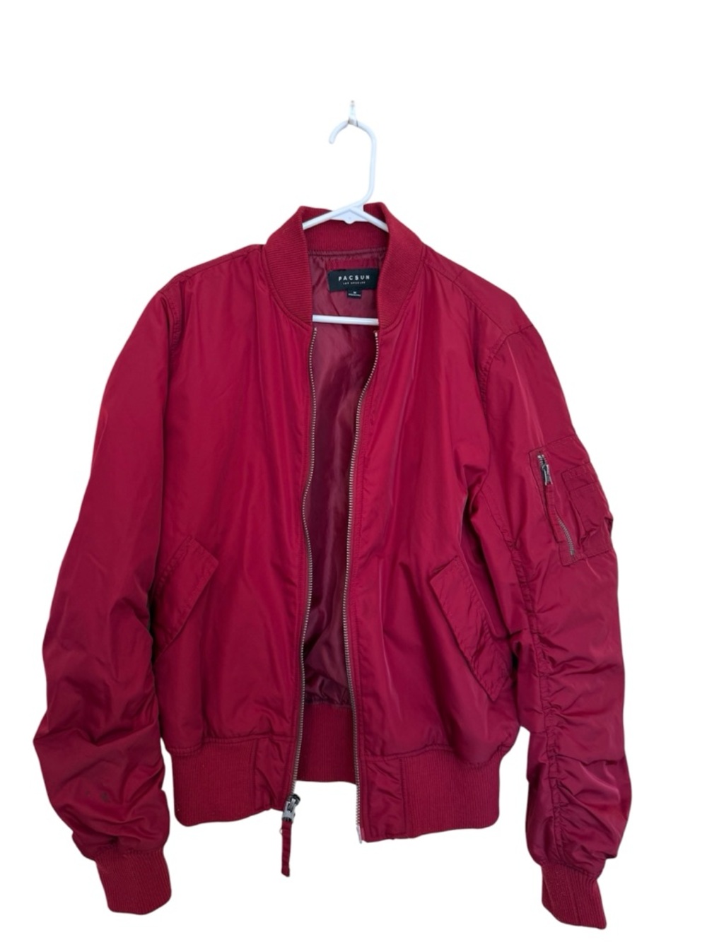 PacSun Crimson Zip-Up Bomber Jacket